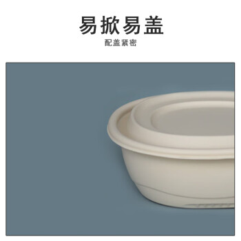 联嘉 一次性打包碗汤碗环保快餐盒 可降解餐盒 350ml圆形带盖 600套