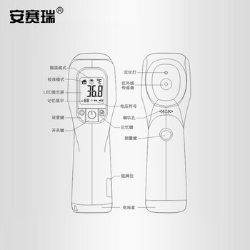 安赛瑞 应急额式红外体温枪 手持电子体温枪智能红外线测温 300538