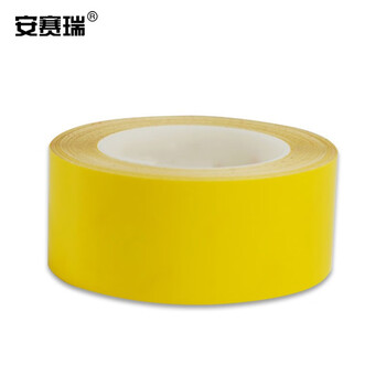 安赛瑞 耐磨型划线耐压警示胶带（黄）覆膜地板 5cm×22m 15644