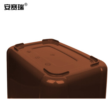 安赛瑞 摇盖垃圾分类垃圾桶 商用干湿分类垃圾桶 塑料摇盖式垃圾桶 环卫户外果皮垃圾桶 40L 棕色 24394