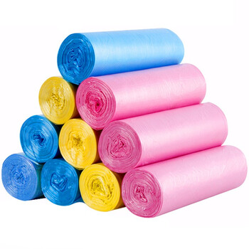 兰诗 LJD-6315小号背心垃圾袋办公室手提垃圾袋 颜色随机背心46*62cm125只