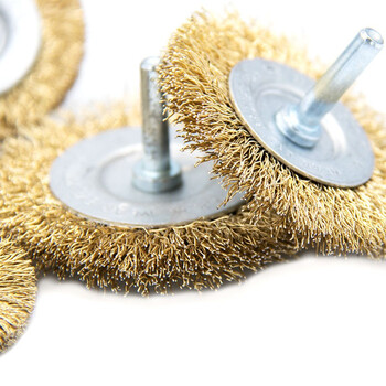 冰禹 BY-7079 不锈钢带柄笔型除锈钢丝刷子 电钻刷头打磨头 抛光清洁钢丝刷（10个） 直径100杆平