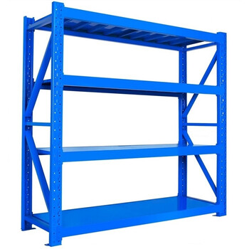 艾科堡 货架仓储2000X600X2000重型单层500KG蓝色主架仓库货架置物架四层可调节隔板AKB-HJ500
