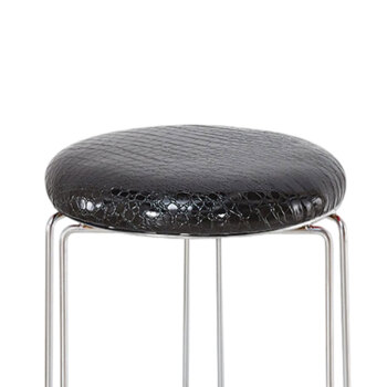 兰诗（LAUTEE）WSC0010 圆凳子塑料凳工作椅高圆凳加厚钢筋凳套凳 黑色鳄鱼皮面1个装