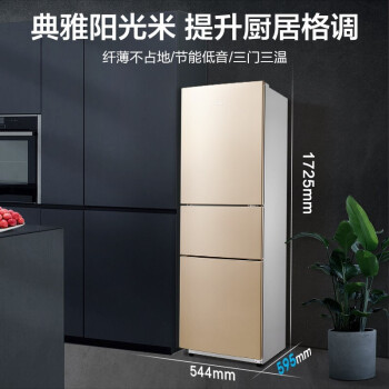 美的（Midea）213升三门冰箱三温区租房家用小电冰箱大容量中门软冷冻节能省电低音BCD-213TM(E)【专】