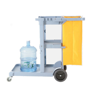 莫恩克 杂物清洁车 柞水桶 清洁手推 保洁杂物车 多功能物业拖把桶 浅灰无盖