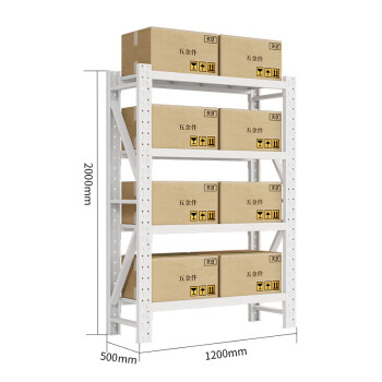 天旦钢制货架TD-H1008库房整理架产品展示架1200*500*2000mm承重200KG/层灰白