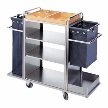 益美得 LK1008 不锈钢布草车酒店服务清洁车宾馆加厚收纳车多功能手推车 双边车5寸(拆装型)