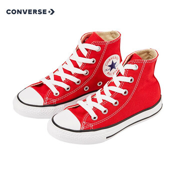 converse匡威儿童帆布鞋高帮男女经典款中性休闲鞋3j253c白色30红色29