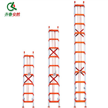 齐鲁安然 铝合金伸缩梯 工程梯 便携升降梯 阁楼直梯 铝合金收缩梯子 楼梯【2.0MM厚4米升降直梯】