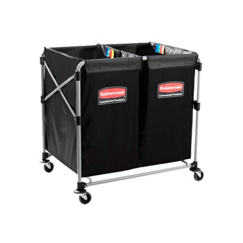 乐柏美商务用品（RUBBERMAID）分隔式X型折叠推车(2x150L) 1881781