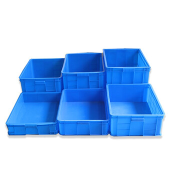 艾科堡 塑料周转箱零件收纳盒物流中转筐蓝色550*410*260mm AKB-ZZX-008