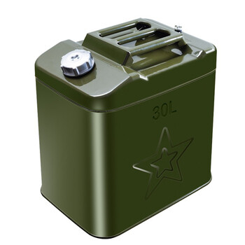 兰诗（LAUTEE）BS-677   工业加厚铁油桶汽油桶柴油桶汽车备用油箱铁盖立式5升