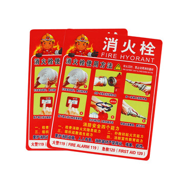 谋福(CNMF)9694 PVC标志牌灭火器使用方法警示牌消火栓使用方法安全标识牌 A消火栓(加大款23.5*28.5cm)