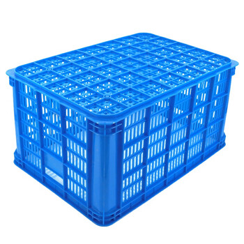 箱大王 Xlj-05 加厚蓝色塑料筐 快递水果蔬菜批发货筐 575-300筐 外610*420*310