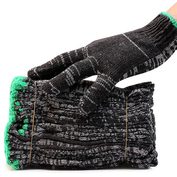 者也（ZYE）劳保棉线手套 耐磨棉纱手套 搬运维修工地装卸防滑防护手套 灰纱加丝普通花纱