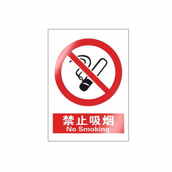 昊鹰 安全标识指示牌PP背胶墙贴安全标识牌标示牌 20*30cm禁止吸烟