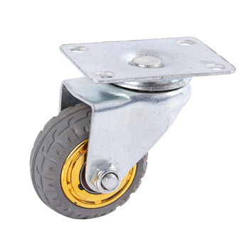 冰禹 BY-7082 橡胶脚轮 推车轮轮子拖车轮 平板车轮子 轻型5寸定向（2只）