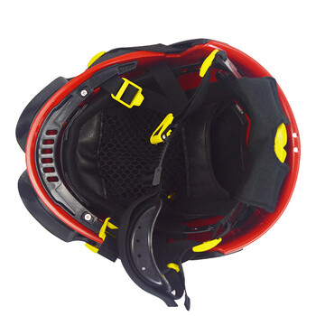 者也 17款消防头盔 抢险救援头盔 消防员安全帽红色防护头盔 配护目镜带灯架