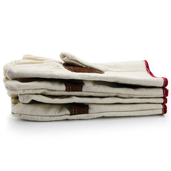 者也 斜纹帆布手套掌心衬皮 加厚劳保铁路手套 焊工电焊手套耐磨机械搬运工地工作工业防护 100双