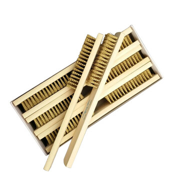 金诗洛 KSL947 钢丝刷子 木柄刷 清洁刷 除锈刷 工业刷子 金属刷 木柄铜丝刷（1把）