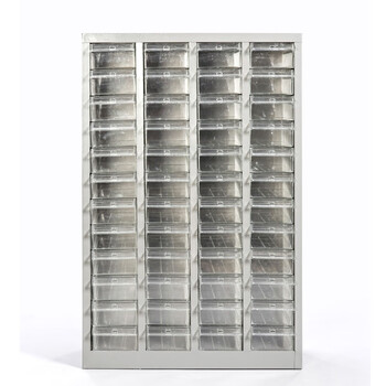 贺曼48抽透明色不带门零件柜元件柜抽屉式工具柜零件盒螺丝分类存储柜物料柜