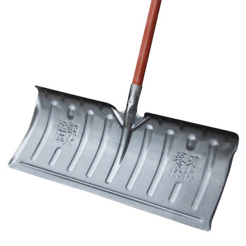 兰诗（LAUTEE）FH-1223 加厚全钢推雪锹铲推雪板铲大号除雪清粪多功能铲除雪铲 加厚加宽一体款带杆子