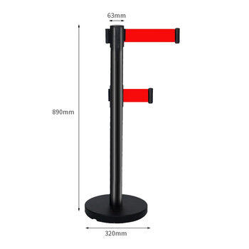 知旦 隔离围栏 黑色3米线商场警戒线围双层栏伸缩带安全警示线可定制 601804 红色带子
