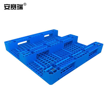 安赛瑞 川字塑料托盘 仓库货架防潮托盘 叉车塑料托盘卡板栈板 塑料网格重型托盘 130×110×15cm 23736