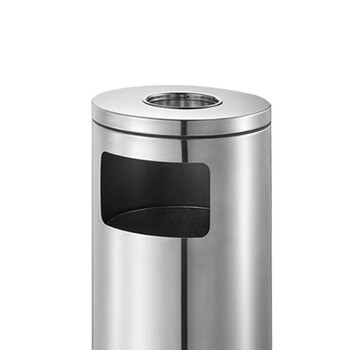 南 GPX-87A 南方圆脚垃圾桶 砂钢带烟缸 商用酒店宾馆客房不锈钢垃圾桶 烟灰桶 果皮桶 房间桶