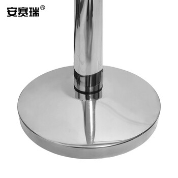 安赛瑞 慢伸缩型不锈钢伸缩带隔离柱 不锈钢一米线栏杆 不锈钢警示柱 14494