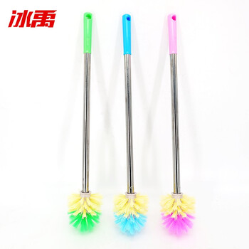 冰禹 BYrl-59 不锈钢马桶刷 清洁厕刷马桶刷 长柄厕刷清洁刷 圆头（颜色随机）