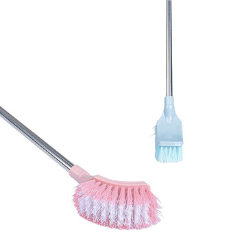 金诗洛 KSL2002 (3个装)不锈钢马桶刷清洁厕刷长柄方头刷弯曲缝隙波浪硬毛马桶刷 蓝色