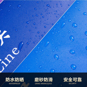 鸣固 一米线地贴防滑耐磨 银行医院学校警戒线外等候地标车站排队等候安全标识（加厚蓝）9cm×100cm 5条起订