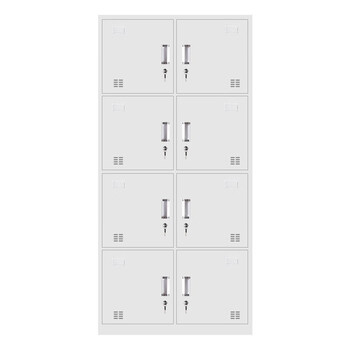 链工八门更衣柜员工柜宿舍衣帽带锁铁皮柜储物8门更衣柜铁柜子厚钢置物柜寄存柜鞋柜