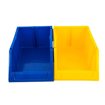 冰禹 BY-2377 加厚组立式物料盒 斜口螺丝收纳盒 零件盒工具盒 蓝 350*200*150