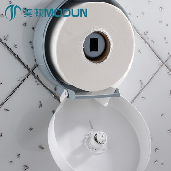 莫顿（MODUN） 卫生间塑料圆形卷纸盒纸巾盒厕所纸巾架 M-5822白色卷纸盒