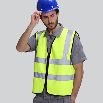 者也（ZYE）工程施工马甲反光背心车用反光背心警示服反光背心透气 两横两竖 荧光橘