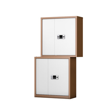 盛花加厚分双节电子密码锁保密柜电子密码档案柜资料柜保管柜咖白套色