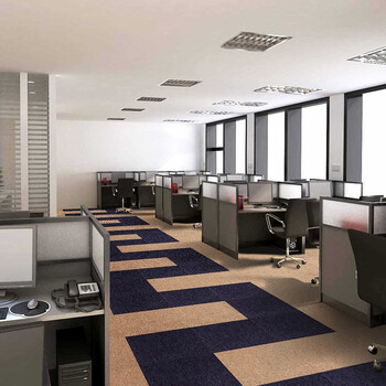 雅的 50*50CM商用工程耐磨写字楼办公室方块地毯酒店拼接地毯满铺 深蓝色KL-100A5 /块