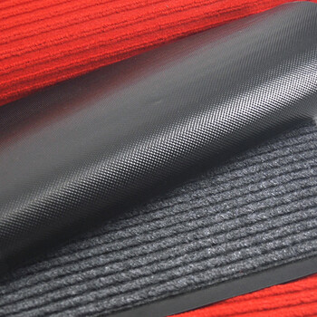 兰诗（LAUTEE）WSD0009 条纹复合地垫 酒店宾馆防滑蹭土吸水地垫 红色1.6米宽*1.2米长