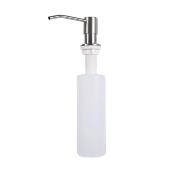 益美得LSL33286厨房水槽用洗洁精瓶子按压瓶洗菜盆洗涤剂250ml精铜按压皂液器 铜头不锈钢瓶身+不锈钢吸管