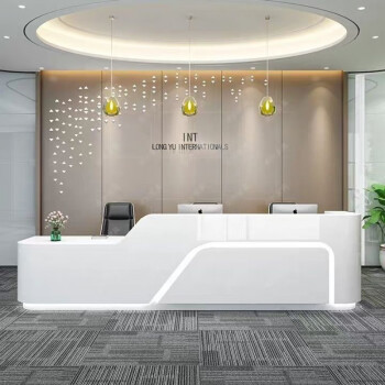 华丰家具公司弧形烤漆前台接待台美容院收银台咨询台定制亮光烤漆24米