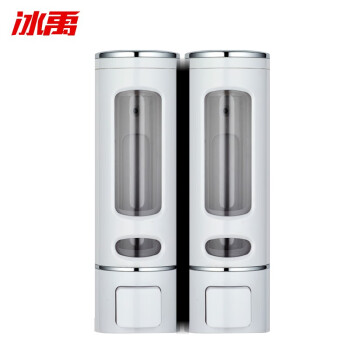 冰禹 BYrl-192 酒店厨房浴室卫生间皂液器皂液盒 按压瓶洗手液器沐浴乳盒按压器 白色双头