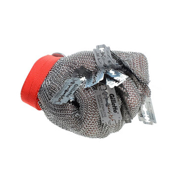 者也 防割防切割手套不锈钢钢环手套防割电锯屠宰加工裁剪验厂杀鱼金属钢丝手套 短款5指