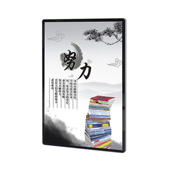 鸣固 电梯广告框 亚克力展板画框铝 挂墙式铝合金磁性海报框 银边银面 50*80cm  ZA1304