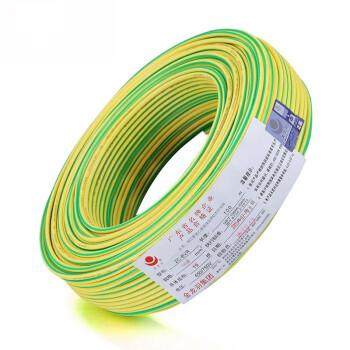 金龙羽 国标铜芯电线电缆单芯多股软线阻燃ZC-BVR4平方电线100米/卷 黄绿双色