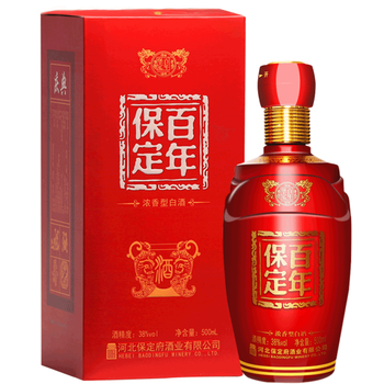保定百年庆典38度浓香型白酒固态发酵纯粮食酒单瓶