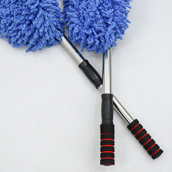 赫思迪格 JG-161 汽车掸子 可伸缩蜡拖擦车拖把 软毛刷车刷子蓝色