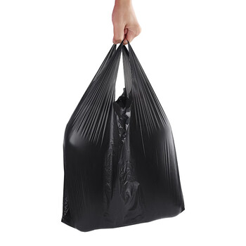 益美得 FH-1172 黑色手提垃圾袋 酒店商用背心垃圾袋 65*97cm*100只装